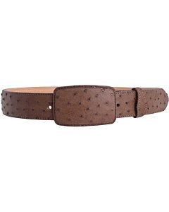 Cinto Vaquero Avestruz Café Hebilla Rectángulo WD 11-1467