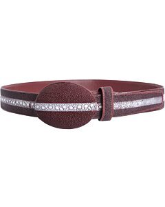 Cinto Vaquero Mantarraya Perla Reyna Color Vino WD 11-1445