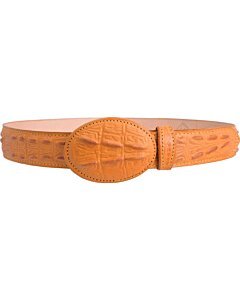 Cinto Vaquero Grabado Cocodrilo WD 11-1489 Color Mantequilla