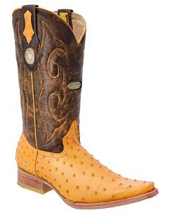 Botas Vaqueras Avestruz Originales White Diamonds Boots 207 Color Mantequilla