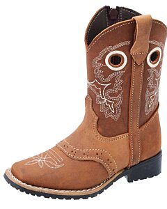 Botas Rodeo Para Niño Color Miel Con Cierre Lateral WD 11-383