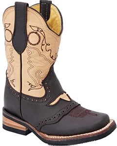 Botas Rodeo Color Café Para Niño Diseño Torito WD 11-381