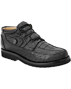 Zapatos Originales Cocodrilo-Avestruz Negros Para Hombre WD 11-399