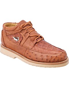 Zapatos Estilo Urbano De Hombre Cocodrilo-Avestruz Cognac WD 11-398