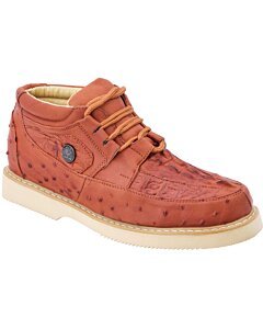 Men's Casual Print Leather Shoes WD 11-414 Cognac