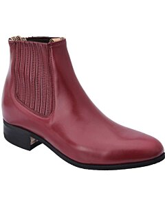 Botines Charros Tradicional Color Vino Suela De Hule WD 11-706