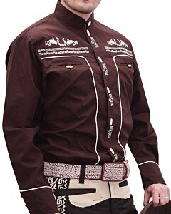 Camisa Charra Tradicional WD 11-828 Color Café