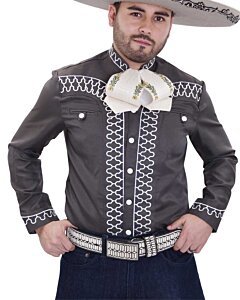 Camisa Charra Moderna WD 11-859 Color Gris