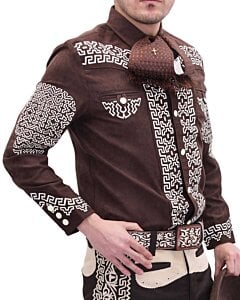 Camisa Charra El Dorado WD 11-811 Gamuza Café