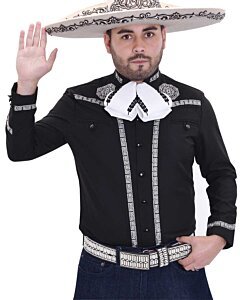 Camisa Negra Charra Mandala WD Boots 798