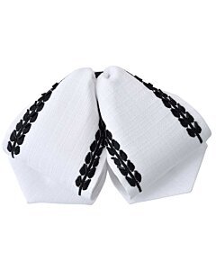 Moño Charro Fino Blanco Diseño Negro WD 11-871
