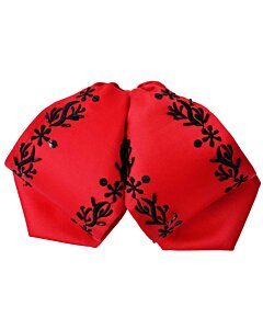 Moño Charro Fino Rojo Con Bordado Negro WD 111-977