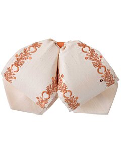 Moño Charro Fino Color Beige Con Bordado Mamey WD 11-974