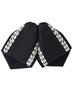 Moño Charro Fino Negro Bordado Blanco WD 11-981