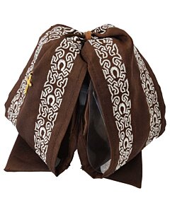 Moño Charro Fino Color Café Bordado Blanco WD 11-986