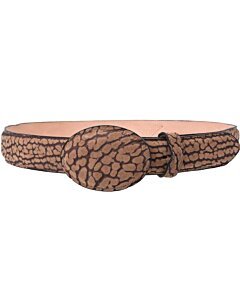 Cinto Vaquero Piel Cuello De Toro WD 10-1512 Hebilla Ovalada Arena