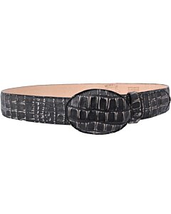 Cinto Vaquero Grabado Cocodrilo Negro Rustico WD 1-1490
