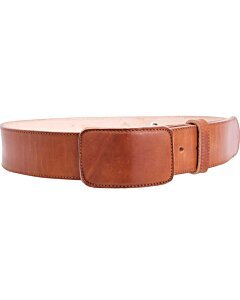 Cinto Vaquero De Vaqueta Color Natural Hebilla Rectangular