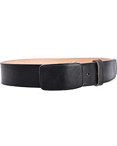 Cinto Vaquero De Vaqueta Negro Hebilla Rectángulo