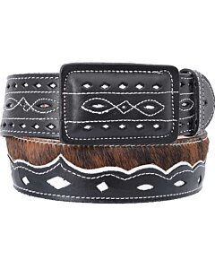 Cinto Rodeo Pelo De Vaca WD 11-1575 Negro