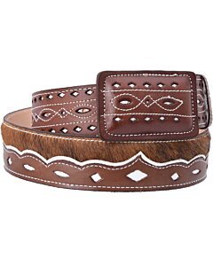 Cinto Rodeo Pelo De Vaca WD Western 11-1574 Café