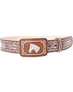 Cinto Charro Piteado Color Natural Caballo WD 11-1689