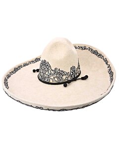 Sombrero Charro Lana Lazer WD 11-767 Crema-Negro