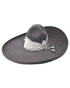 Sombrero Charro Gris Granito Bordado Plata WD 11-773