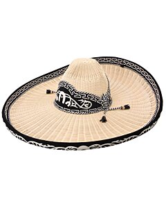 Sombrero Charro De Mimbre WD 11-791 Natural/Negro