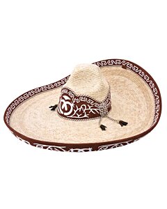 Sombrero Charro De Paja White Diamonds 10-842 Grecas Natural/Shedrón