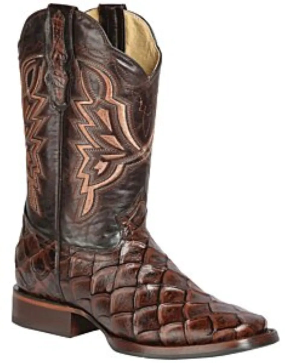 Botas Rodeo Grabado Pirarucu Color Café El General 44664