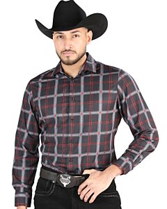 Camisa Vaquera para Hombre en Cuadros Negro-Gris, Versión de Manga Larga – El General 44709