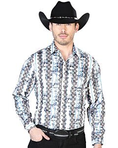 Camisa Color Blanco Con Azul El Señor De Los Cielos 43940