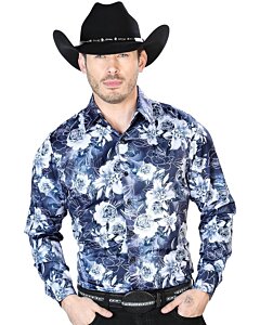 Camisa Color Navy Floreada El Señor De Los Cielos 43990