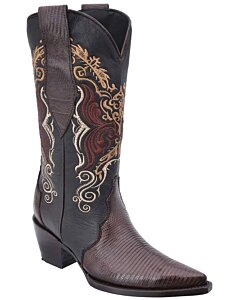 Botas Vaqueras Dama Lizard WD Boots 492 Café