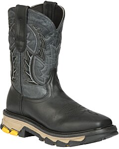 Bota Rodeo Para Trabajo Piel Crazy Color Negro 44694