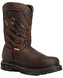 Bota de trabajo King Welt Predator 8" en cuero color roble con suela de poliuretano de doble densidad, resistente al aceite y deslizamientos.