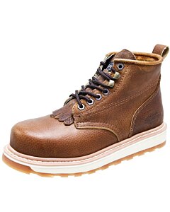 Botines De Trabajo Agujetas y Corbata Color Café WD 11-449