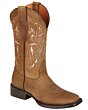 Bota Rodeo Texas Para Mujer Suela Cuero Color Tabaco