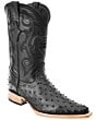 Botas Vaqueras Para Hombre Grabado Avestruz WD 11-116 Color Negro