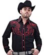 Camisa Vaquera WD Boots 11-909 Negro/Rojo