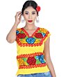 Blusa Bordada Artesanal Zinacantan Amarilla 601412