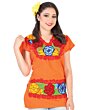 Blusa Bordada Artesanal Zinacantan Naranja 602303