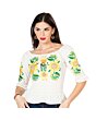 Blusa Artesanal Girasoles 603046 Color Beige