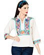 Blusa Espigas Artesanal Mexicana 603060 Blanca