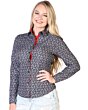 BLUSA VAQUERA CASUAL DE MUJER EL SEÑOR DE LOS CIELOS EA000903 NEGRO/ROJO