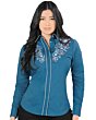 Blusa Bordada Vaquera Snap Button Lamasini 2325 Color Teal