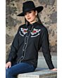 Blusa Vaquera Negra Bordada WD 10-596