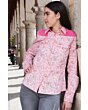 Blusa Vaquera Floreada WD 10-586 Blanco-Vino