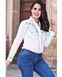 Blusa Vaquera Bordada WD 10-594 Blanca